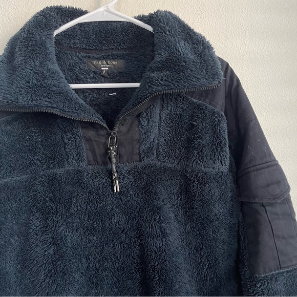 Rag & Bone Half Zip Logan Sherpa Pullover Sweater - Picture 2 of 8
